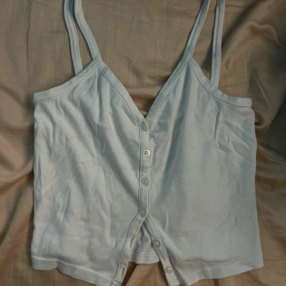 John Galt/Brandy Melville White Button-Front Women’s Tank Top